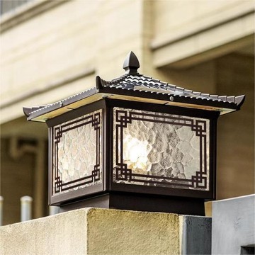 統編發票 太陽能柱子燈新款中式庭院別墅大門門柱燈室外陽臺戶外圍牆柱子燈 太陽能燈 戶外燈 柱燈 圍欄燈 感應燈 裝飾燈
