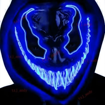 附發票 LED發光閃光夜光電影同款毒液發光面具LED萬圣節裝扮面具