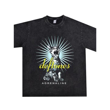 Deftones亞聲調說唱金屬樂團印花純棉寬松T恤男女短袖重磅可定制