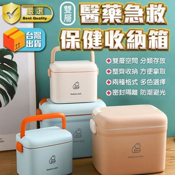 雙層醫藥急救保健收納箱(大款 2入組)