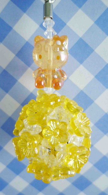 【震撼精品百貨】Hello Kitty 凱蒂貓 KITTY珠珠鈴鐺吊飾-橘色 震撼日式精品百貨