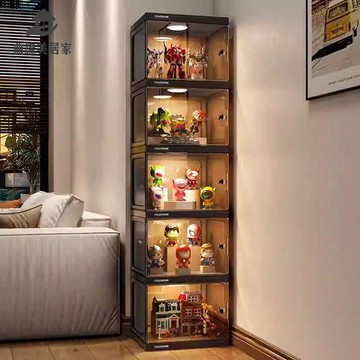 免運 手辦展示架 收納櫃 展示櫃 展示盒 手辦展示柜盲盒透明小擺件模型收納盒仿亞克力英港適用樂高展示架 工廠直銷syqh