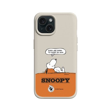iPhone 15 SolidX 貝殼灰 - 史努比 Snoopy 75th Anniversary - 75週年-休息一下