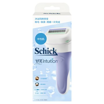 Schick 舒適牌 仕女除毛刀具 中性肌 刀把*1+潤膚皂刀頭*2 80g  1入  1組