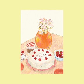 櫻桃蛋糕 明信片
