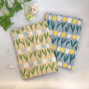 【雪花梨】金香朵朵 書衣/ 可調整書衣/ 手帳書衣/ 客製化書