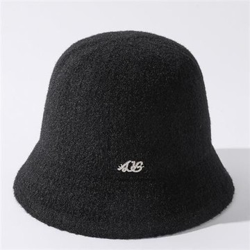 【米蘭精品】毛帽漁夫帽-高檔貂絨AB鑽優雅保暖女帽子4色74ig29