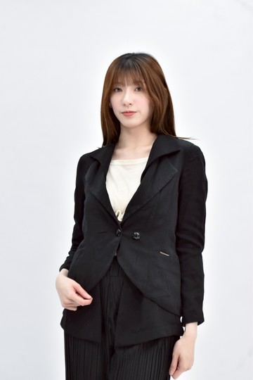 (S) guess 長袖假兩件黑色外套