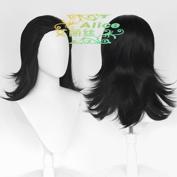 艾麗絲 雷神 復仇者聯盟3 洛基 cos假發  Loki黑色背頭 層次反翹