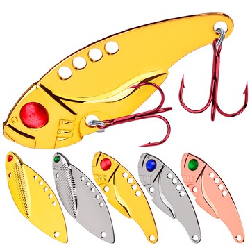 【TTFF】多色VIB金色亮片假餌桂魚路亞餌11G漁具紅鉤魚餌魚鉤批發