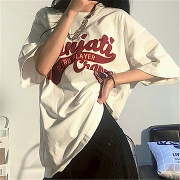 【飯團原創】100%純棉 T恤 短袖上衣 長版上衣 韓版上衣 oversize t恤 ins 風 美式復古上衣 女生上衣