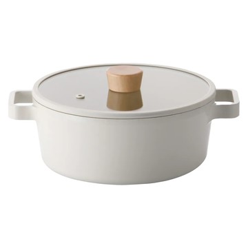 NEOFLAM 台灣原廠公司貨 FIKA系列 鑄造雙耳湯鍋  白  1個  22cm