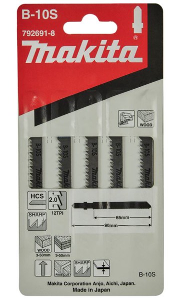 MAKITA 牧田 792691-8 B-10S 線鋸片 5入 高碳素鋼 直線切割 適用 裝飾層板 膠合木頭