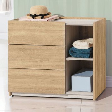 文創集 艾羅西3尺三抽斗櫃-90x40x75cm免組