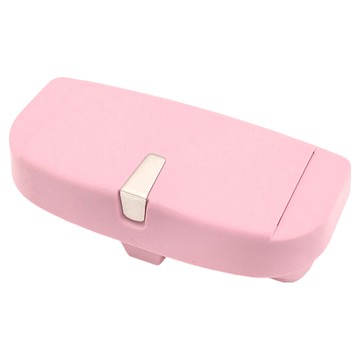 多功能車用眼鏡盒 ABS材質 絨面內裡 遮陽板安裝 附插卡夾  粉色  1個