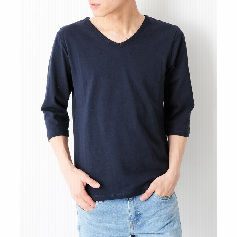 ルヴニール 天然素材 ｃｏｔｔｏｎ 100 7分袖ボーダーカットソー メンズ ネイビー L Revenil 通販 Lineポイント最大get Lineショッピング