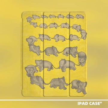 原創小眾藝術復古手繪小象適用11代2025款air7ipadpro十代三折ipad殼防彎亞克力平板殼10.2寸air5mini6帶筆槽