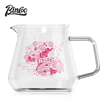 BINCOO 玻璃咖啡分享壺帶 V60 過濾杯 手衝咖啡套裝 適用於家庭辦公室 500ML