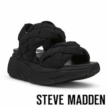 STEVE MADDEN-編織澎澎厚底涼鞋 HORIZON 5-黑色