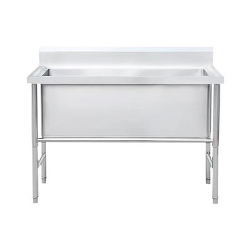 商用廚房水槽304不銹鋼解凍池大單槽洗碗洗菜盆飯店食堂加深水池[DD160109]