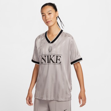 【NIKE】AS W NSW V NECK JERSEY 女 短袖上衣 灰色-IH8505009