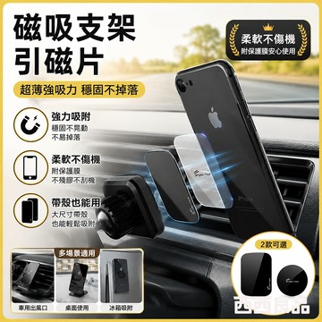 吸磁貼片【台灣現貨】不銹鋼引磁片 磁吸支架鐵片 圓型 方型 銀色 車載磁吸 手機磁吸磁鐵片 超薄磁性鐵片 西西良品