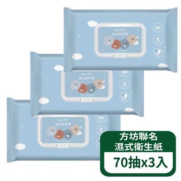 【KesHo】方坊聯名濕式衛生紙70抽 3包組