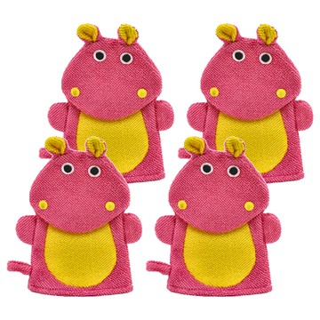 JAR嚴選 兒童動物搓澡手套 - 小河馬  小河馬 粉色  1雙  4雙