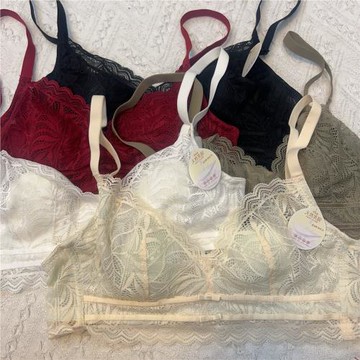 清倉 兔耳朵薄杯內衣女薄款春夏顯小法式無鋼圈乳膠性感蕾絲文胸