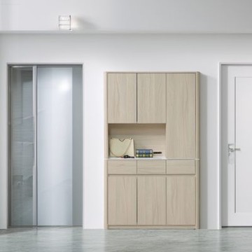 文創集 利格提4尺岩板三抽多功能高玄關鞋櫃組合(二色可選)(二色可選)-120x40x200cm免組