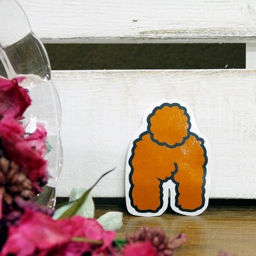 反光貼紙 貴賓屁屁 Poodle's Butt 4*5.5 cm