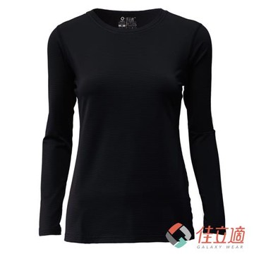 佳立適-升溫蓄熱保暖衣-女圓領-黑色 (採用3M吸濕快排)