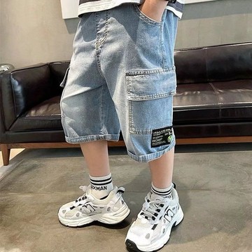 【台灣出貨】免運【9357人好評】男童牛仔短褲夏裝2026童裝中大童休閒五分褲時尚兒童男孩夏季褲子