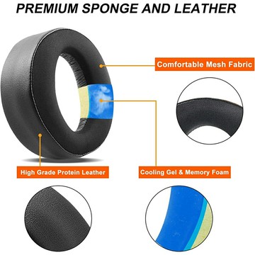 升級冰感凝膠耳罩適用於 Sony Playstation 5 PS5 Pulse 3D 遊戲耳機 超柔和降噪記憶泡沫耳墊