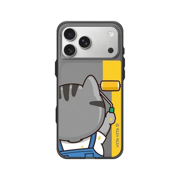 iPhone 17 Pro Max Clear (相機按鈕) 酷墨灰 - VITA VITA．塔仔是隻貓 - 刷完才能回家款