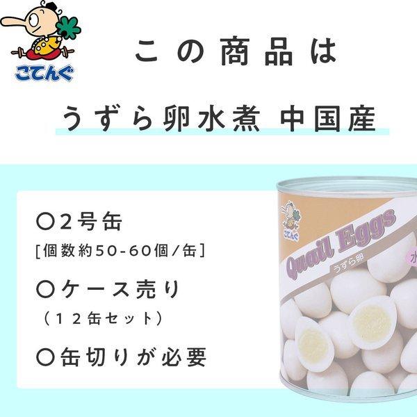 うずらの卵水煮 うずら卵缶詰 12缶セット 中国産 2号缶 1缶約50-60卵x12缶 天狗缶詰 業務用 食品