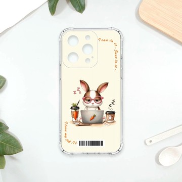 TRON IPhone 15 PRO 小動物不想上班 兔狗貓 四角防摔載具殼 軟殼 手機殼