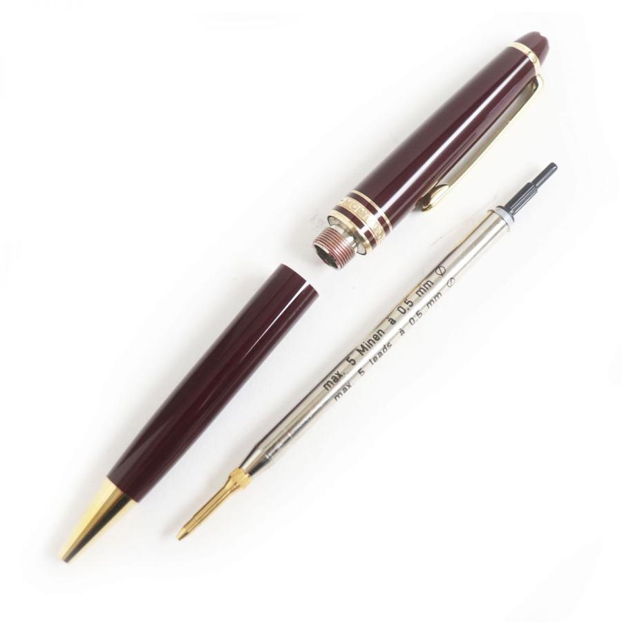 美品MONTBLANC モンブラン マイスターシュテュック ペン先14K 万年筆 シャープペンシル 二点セット ボルドー×ゴールド ドイツ製 筆記OK