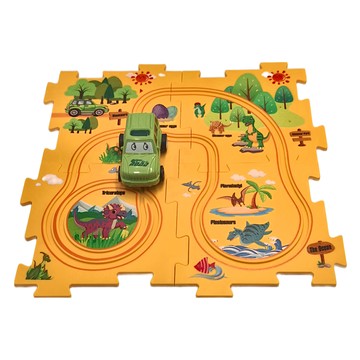 基礎4片拼圖軌道車  恐龍  1個  17.27 x 9.14 x 5.84cm