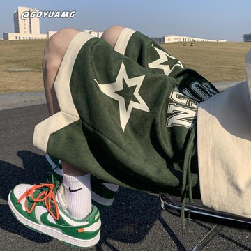 籃球短褲男夏季五分褲日系復古cityboy褲子休閑寬松運動褲5分中褲