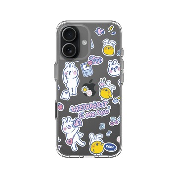 iPhone 17 Clear Case（相機按鈕） 透明 - 懶散兔與啾先生 Lazy Rabbit and Mr.Chu - Y2K