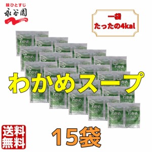 普通郵便送料無料　永谷園 わかめスープ 15袋　お弁当　小袋 　個装　小分け　業務用　ぽっきり　まとめ買い　500円