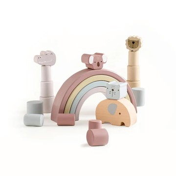 PUKU 藍色企鵝 LetFree想自由 平衡彩虹疊疊積木 3歲以上  彩虹  1盒