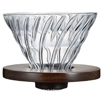 HARIO 好璃奧 V60胡桃木玻璃濾杯 1~4杯 VDG-02-WN  玻璃  1個