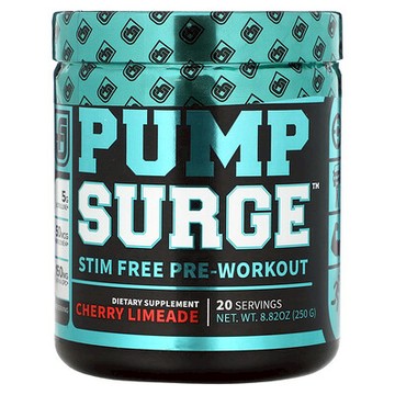 Jacked Factory, Pump Surge，無興奮成分鍛鍊前配方，櫻桃檸檬水味，8.82 盎司（250 克）