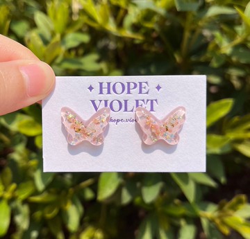 粉紅夢幻蝴蝶耳環- Pink Dreams Butterfly