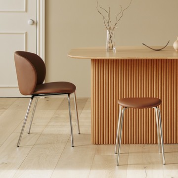 MAISON DE COMME MA 斯堪地 PU 椅子 2入  2個  肉桂棕色