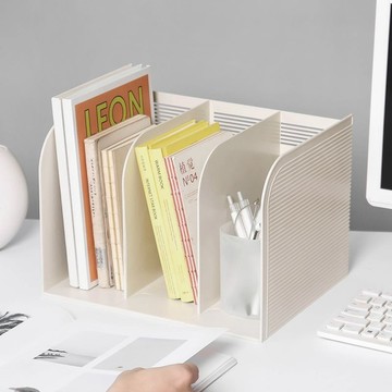 【宅鋪優選】辦公用品塑料一體式3格文件整理架資料筐三聯書立學生宿舍收納架