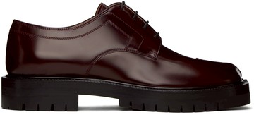 Maison Margiela 酒红色 Tabi County Lace-Up 牛津鞋