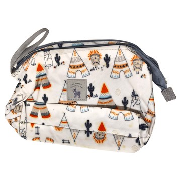 攜帶式加大防水雙拉鍊尿布袋  帳篷小熊  29 x 19 x 10cm